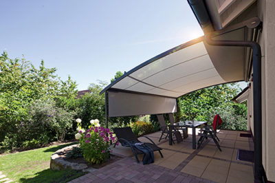 leichte markisen 270° Markise freitragend Kassettenmarkise Farbe:111-NATUR Shadow Comfort Sonnensegel Rechteck
